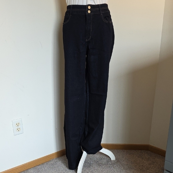 White House Black Market Denim - White House Black Market Dark Blue Trouser Jeans